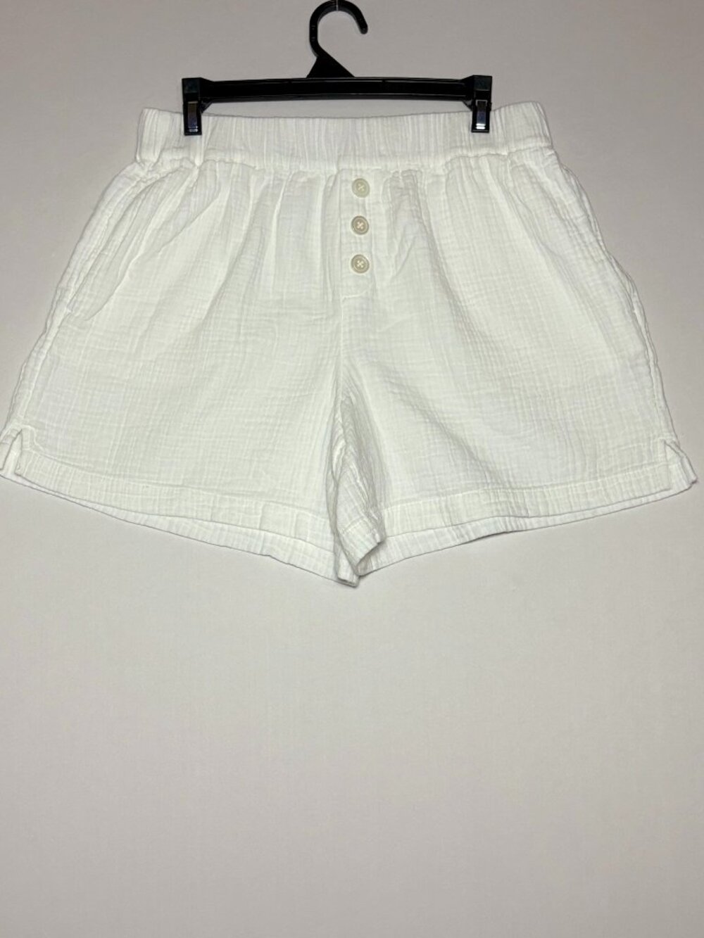 Madewell Lightspun Cotton Gauze Pull On Shorts White Size M